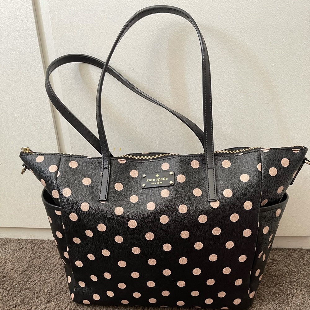 Kate Spade Adaira Polka dot diaper bag Black